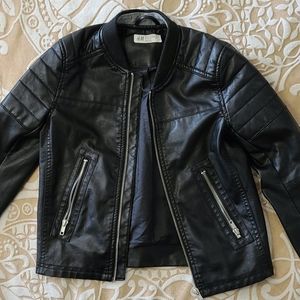 Boys faux leather moto jacket